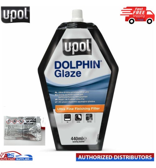 DOLPHIN GLAZE FINE FINISHING FILLER -[440ml] with Hardener tube